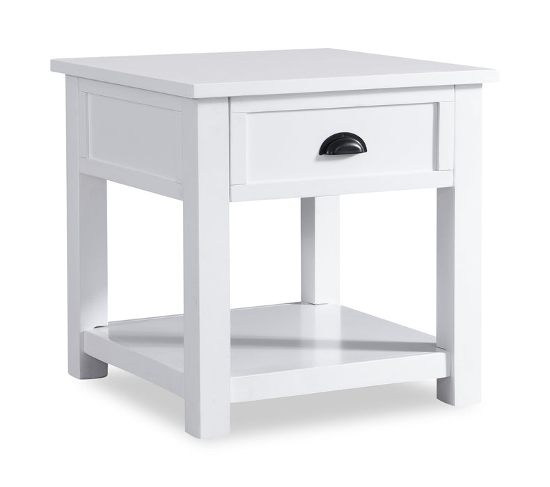 Centennial 24\" Modern End Table with Storage and Shelf - White