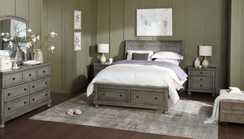 Chelsea Platform Storage Bed with Headboard & Frame, Grey - Queen Size