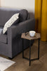 Cleo 15.7" Chairside Table - Brown with Black Metal Legs|Table de fauteuil Cleo de 15,7 po - brune avec pattes en métal noir