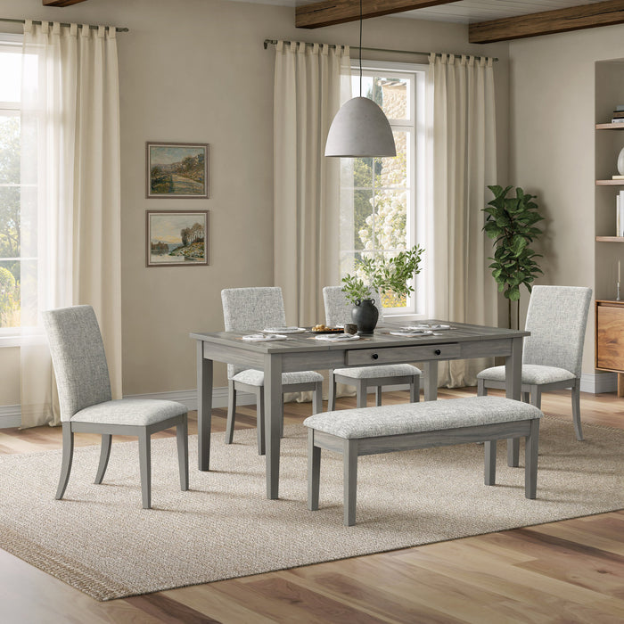 Cove Dining Bench with Cushion Fabric Seat, Lift Top Storage, 46\"W - Grey
