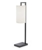 25" Black Rectangular Frame Table Lamp with Cylinder Shade | Lampe de table noire de 25 po à armature rectangulaire avec abat-jour cylindrique
