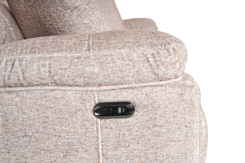 Made in Canada Dawson 40\" Fabric Power Reclining Chair with USB Port - Beige