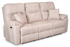Made in Canada Dawson 87" Fabric Power Reclining Sofa with USB Port and Accent Pillows - Beige | Sofa à inclinaison électrique Dawson de 87 po fabriqué au Canada en tissu avec port USB et coussins décoratifs - beige