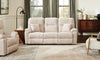 Made in Canada Dawson 87" Fabric Power Reclining Sofa with USB Port and Accent Pillows - Beige | Sofa à inclinaison électrique Dawson de 87 po fabriqué au Canada en tissu avec port USB et coussins décoratifs - beige