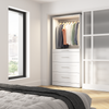 Bestar Florence 35" Modular Reach-In/Walk-In Closet System with LED Light and Storage - White|Système de garde-robe et pièce-penderie modulaire Florence de Bestar de 35 po avec éclairage à DEL et rangement - blanc