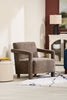 Ontario 14.75" Round Fabric Storage Ottoman - White|Pouf de rangement rond Ontario de 14,75 po en tissu - blanc