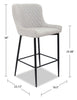 Demi Counter-Height Stool with Velvet-Like Fabric, 26"H, Metal - Taupe | Tabouret 26 po Demi de hauteur comptoir en tissu d’apparence velours et en métal - taupe
