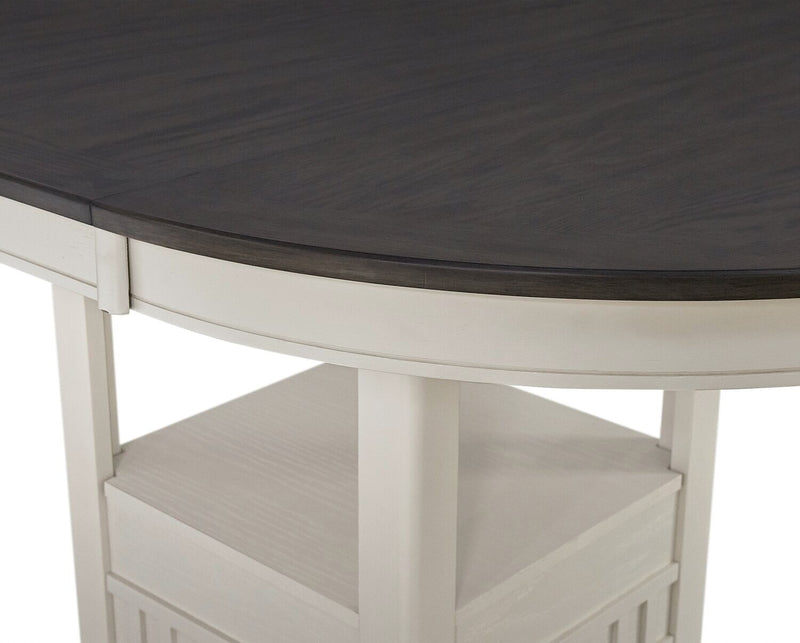 Dena Dining Table with 42-60\"W Extension, Round  - Dove Grey