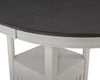 Dena 5pc Counter-Height Dining Set with Table & Chairs, 42-60"W Extension, Round  - Dove Grey | Ensemble de salle à manger Dena 5 pièces de hauteur comptoir avec table ronde, rallonge de 42 po à 60 po (L) et chaises - gris tourterelle