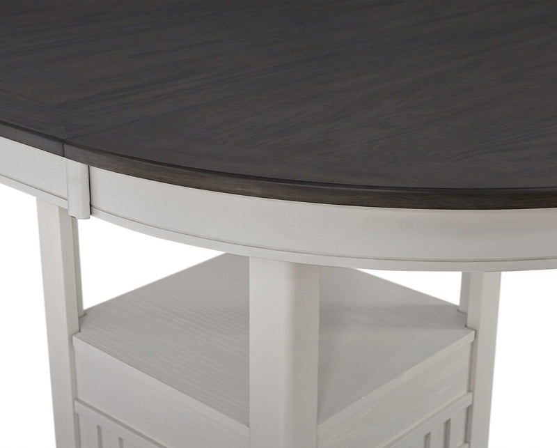 Dena Counter-Height Dining Table with 42-60\"W Extension, Round  - Dove Grey