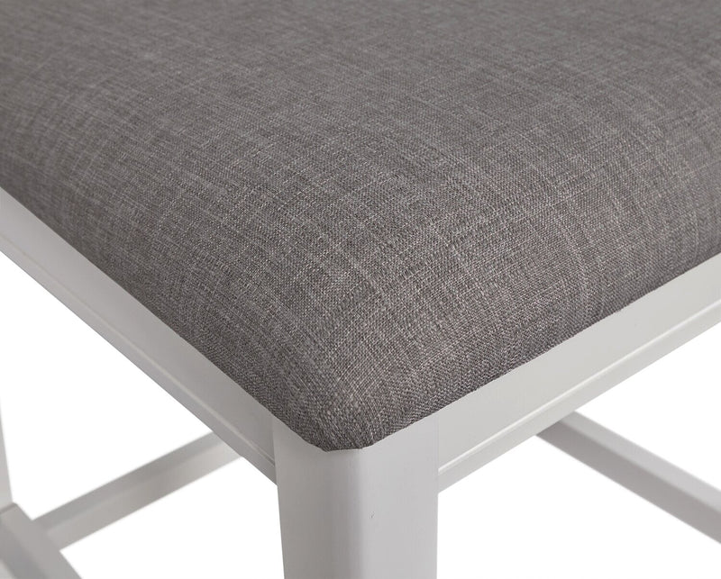 Dena 5pc Counter-Height Dining Set with Table & Chairs, 42-60\"W Extension, Round  - Dove Grey