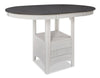 Dena Counter-Height Dining Table with 42-60"W Extension, Round  - Dove Grey | Table de salle à manger ronde Dena de 42 po à 60 po (L) de hauteur comptoir et avec rallonge - gris tourterelle