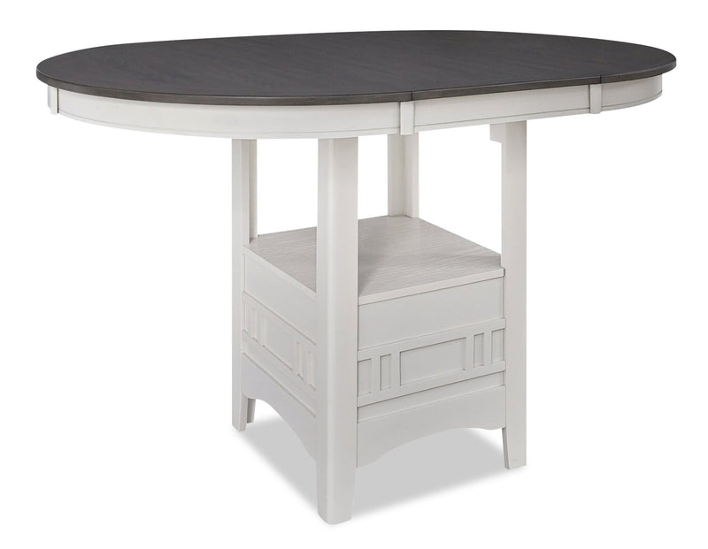 Dena Counter-Height Dining Table with 42-60\"W Extension, Round  - Dove Grey