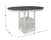 Dena Counter-Height Dining Table with 42-60"W Extension, Round  - Dove Grey | Table de salle à manger ronde Dena de 42 po à 60 po (L) de hauteur comptoir et avec rallonge - gris tourterelle