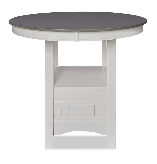 Dena Counter-Height Dining Table with 42-60\"W Extension, Round  - Dove Grey