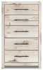 Derekson Bedroom Chest of Drawers, 5-Drawer, 31.7"W x 53.9"H - Rustic White | Commode verticale de chambre à coucher Derekson de 31,7 po (L) x 53,9 po (H) à 5 tiroirs - blanc rustique