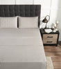 Striped 4-Piece King Cotton Sheet Set - Dark Grey | Ensemble de draps Striped de 4 pièces en coton pour très grand lit - gris foncé
