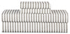 Striped 4-Piece Queen Cotton Sheet Set - Dark Grey | Ensemble de draps Striped de 4 pièces en coton pour grand lit - gris foncé