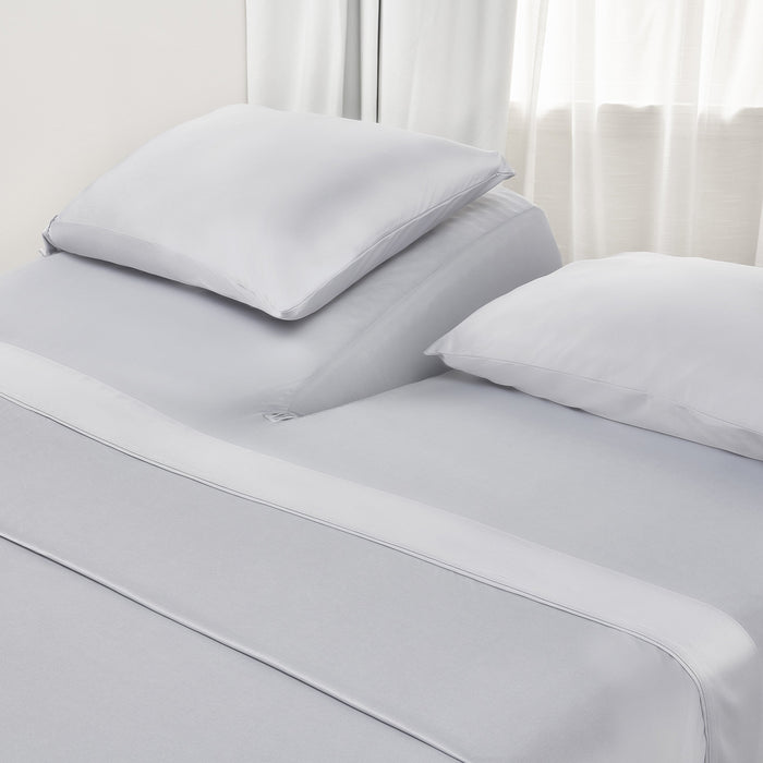 BEDGEAR Dri-Tec® 4-Piece Queen Split Head Sheet Set - Light Grey