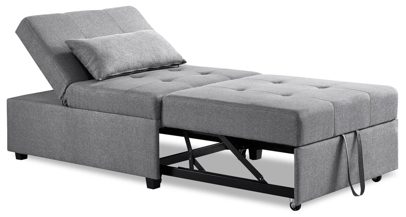 Dune 43.75\" Fabric Convertible Sleeper Chair with Tufted Cushions - Grey