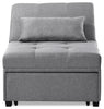 Dune 43.75" Fabric Convertible Sleeper Chair with Tufted Cushions - Grey | Fauteuil-lit convertible Dune de 43,75 po en tissu avec coussins capitonnés - gris