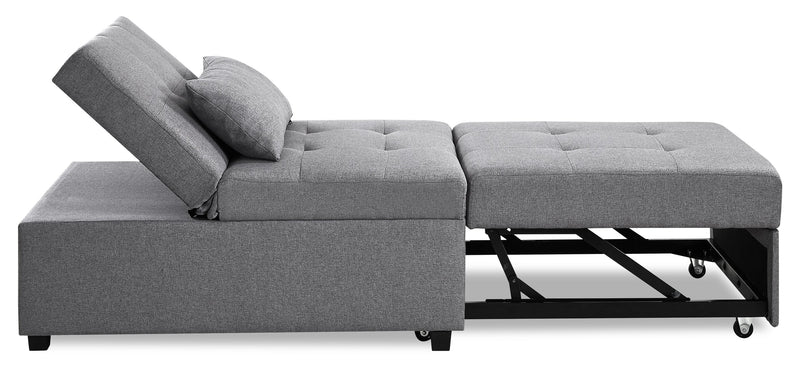 Dune 43.75\" Fabric Convertible Sleeper Chair with Tufted Cushions - Grey