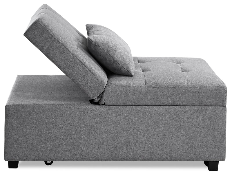 Dune 43.75\" Fabric Convertible Sleeper Chair with Tufted Cushions - Grey