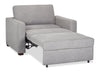 Dusk 52" Linen-Look Fabric Sleeper Chair with Track Arms - Grey | Fauteuil-lit Dusk de 52 po en tissu d’apparence lin avec accoudoirs rectilignes - gris