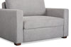 Dusk 52" Linen-Look Fabric Sleeper Chair with Track Arms - Grey | Fauteuil-lit Dusk de 52 po en tissu d’apparence lin avec accoudoirs rectilignes - gris