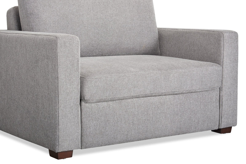 Dusk 52\" Linen-Look Fabric Sleeper Chair with Track Arms - Grey