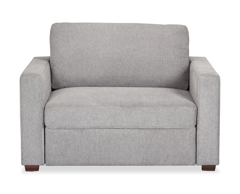 Dusk 52\" Linen-Look Fabric Sleeper Chair with Track Arms - Grey
