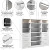 Bestar Florence 85" Modular Reach-In/Walk-In Closet System with LED Lights, Shelves and Drawers Shak|Système de garde-robe et pièce-penderie modulaire Florence de Bestar de 85 po avec éclairages à DEL,