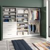 Bestar Florence 107" Modular Walk-In Closet System with Rods, Shelves and Drawers Slab Style - White|Système de pièce-penderie modulaire Florence de Bestar de 107 po avec tringles, tablettes et tiroirs de style lisse - blanc