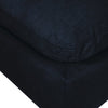 Eclipse Modular 5-Piece Linen-Look Fabric Sectional with Ottoman and Reversible Feather Down Cushions - Navy Blue | Sofa sectionnel modulaire Eclipse 5 pièces en tissu d’apparence lin avec pouf et coussins réversibles en duvet et plumes - bleu marine