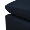 Eclipse Modular 5-Piece Linen-Look Fabric Sectional with Ottoman and Reversible Feather Down Cushions - Navy Blue | Sofa sectionnel modulaire Eclipse 5 pièces en tissu d’apparence lin avec pouf et coussins réversibles en duvet et plumes - bleu marine