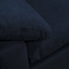 Eclipse Modular 5-Piece Linen-Look Fabric Sectional with Ottoman and Reversible Feather Down Cushions - Navy Blue | Sofa sectionnel modulaire Eclipse 5 pièces en tissu d’apparence lin avec pouf et coussins réversibles en duvet et plumes - bleu marine