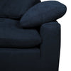 Eclipse Modular 5-Piece Linen-Look Fabric Sectional with Ottoman and Reversible Feather Down Cushions - Navy Blue | Sofa sectionnel modulaire Eclipse 5 pièces en tissu d’apparence lin avec pouf et coussins réversibles en duvet et plumes - bleu marine