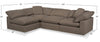 Eclipse 4-Piece Linen-Look Fabric Modular Sectional - Slate 