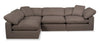 Eclipse Modular 4-Piece Linen-Look Fabric Pit Sofa Sectional with Reversible Feather Down Cushions - Slate Grey