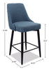 Eden Counter-Height Stool with Linen-Look Fabric, 25"H, Metal - Blue | Tabouret 25 po Eden de hauteur comptoir en tissu d’apparence lin et en métal - bleu