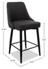 Eden Counter-Height Stool with Linen-Look Fabric, 25"H, Metal - Charcoal | Tabouret 25 po Eden de hauteur comptoir en tissu d’apparence lin et en métal - anthracite