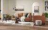 Edge 35" Genuine Leather Chair with Wood Legs and Removable Back Cushion - Brown | Fauteuil Edge de 35 po en cuir véritable avec pattes en bois et coussin de dossier amovible - brun