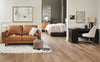 Edge 70" Genuine Leather Loveseat with Wood Legs and Removable Back Cushions - Brown | Causeuse Edge de 70 po en cuir véritable avec pattes en bois et coussins de dossier amovibles - brun