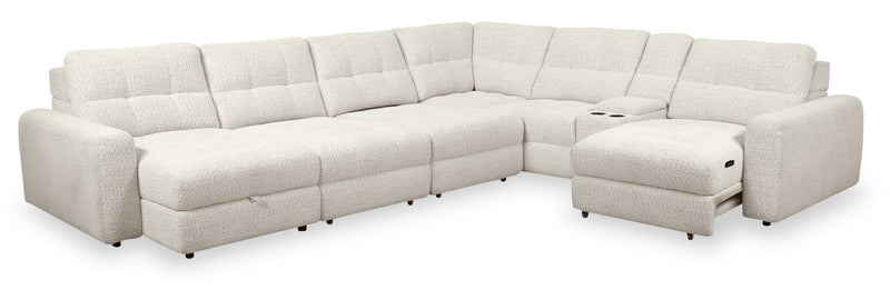 Scott Living Elevate Modular 7-Piece Left-Facing Chenille Fabric Power Sliding Sectional with Storage - Taupe