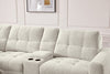 Scott Living Elevate Modular 7-Piece Left-Facing Chenille Fabric Power Sliding Sectional with Storage - Beige | Sofa sectionnel modulaire à coulissement électrique de gauche Elevate de Scott Living 7 pièces en tissu de chenille avec rangement - beige