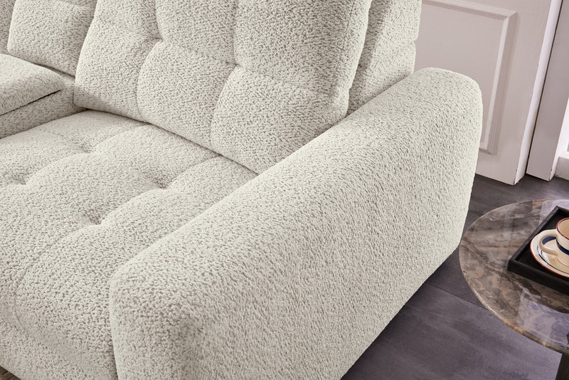 Scott Living Elevate Modular 7-Piece Left-Facing Chenille Fabric Power Sliding Sectional with Storage - Taupe