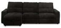 Scott Living Elevate Modular 3-Piece Left-Facing Chenille Fabric Power Sliding Sectional - Ebony 