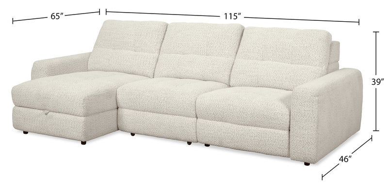 Scott Living Elevate Modular 3-Piece Left-Facing Chenille Fabric Power Reclining Sectional – Taupe