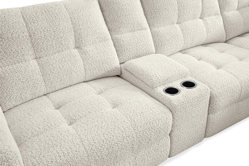 Scott Living Elevate Modular 7-Piece Left-Facing Chenille Fabric Power Reclining and Sliding Sectional - Taupe