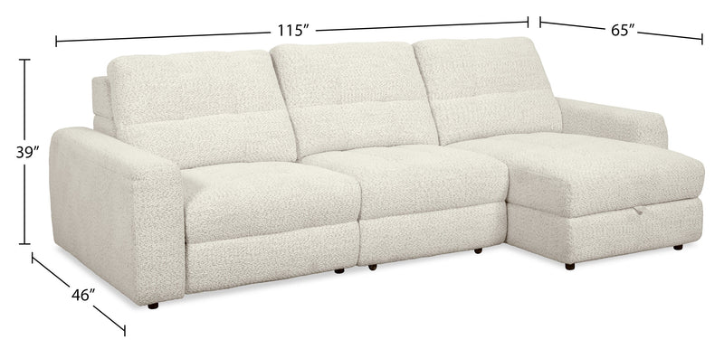 Scott Living Elevate Modular 3-Piece Right-Facing Chenille Fabric Power Reclining and Sliding Sectional - Taupe